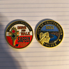 Chattanooga Police Dept Challenge Coins Drive & Walk Safely 1852 picture