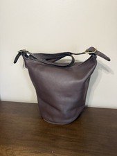 Vintage Coach Dark Brown Leather Duffle Sack Bag USA 9085 picture