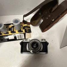 Kodak 35 Vintage 35mm Film Camera, Silver, Brown Leather Case Included picture