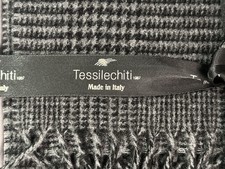 $295 NWT CASHMERE WOOL ITALY SCARF TESSILECHITI BLACK GRAY PLAID GIFT BOX picture