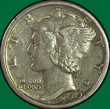1919-S Mercury Dime Almost Uncirculated AU Coin #48937 picture