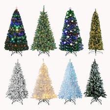 4/5/6/7FT Artificial Holiday Christmas Tree with LED Lights/Pre-Lit/Snow Flocked picture