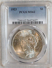 1923 P Peace Silver Dollar PCGS MS62 UNCIRCULATED $1 Coin BUY IT NOW picture