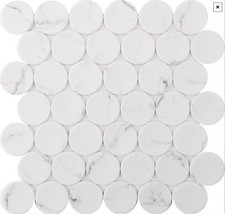 White Statuary Dots 12x12 Mosaic Roca Tile  picture