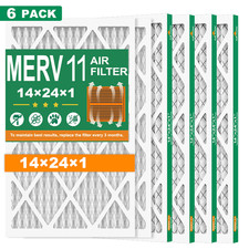 14x24x1 Air Filter MERV 11 - HVAC Pleated, Furnace & Air Conditioner 6 Pack picture