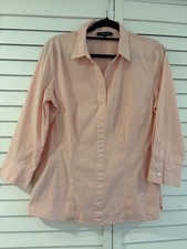 Lafayette 148 New York orange and white striped blouse size 12 picture