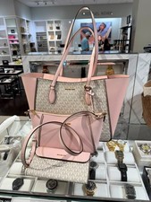 Michael Kors Tote Bag Purse Shoulder Handbag Powder Blush Pink Crossody MK Lady picture