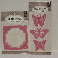 Bo Bunny Press Craft Dies FLUTTER Butterfly & PORTRAIT Dies- Lot of 2 picture