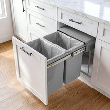 40QT Double Pull Out Trash Can for Under Kitchen Cabinets with Soft-Close Slides picture