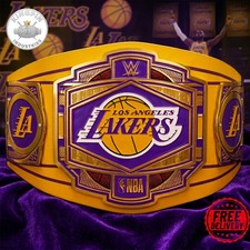 Los Angeles Lakers Legacy Championship Belt Replica Adult Size 2mm Brass Plates picture