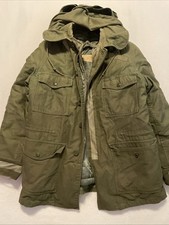 Vintage Air Force Jacket Vietnam Brill Bros OG107 Coat USAF 60s 70s Hooded Green picture
