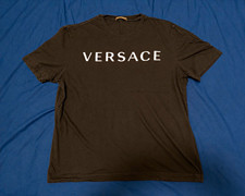 Versace Black Medusa Logo Graphic Crew Neck Short Sleeve Cotton Tee XL picture