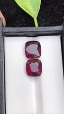 8.25Ct Natural Rubellite Pair Cushion Cut Red Pink Tourmaline Loose Gemstones picture