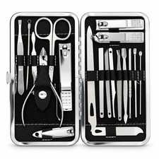 19-in-1 Stainless Steel Manicure Set – Professional Nail Clippers Grooming Kit w picture