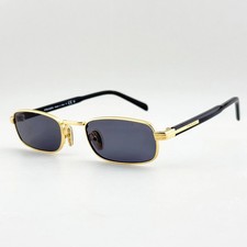 Prada PRB54S Gold Black Rectangular Sunglasses Dark Gray Lenses picture