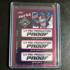 Leaf 1993 Super 1/1 Pre-Production Proof Molitor,Henderson,White,Toronto picture