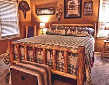 Rustic Log Bed  Log Cabin Decor Mountain Furniture County Style  picture