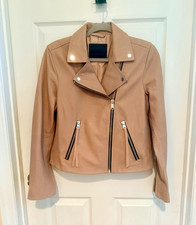 ALLSAINTS Dalby Women’s Dusty Pink Biker Jacket Size UK14/US10  WL018N picture