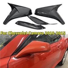 OX‑Horn Side Mirror Caps Carbon Fiber Style Fit Chevrolet Camaro 2010‑2015 picture