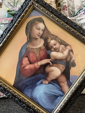 MADONNA CHRIST CHILD/RAFFAELLO SANTI GORGEOUS RENDITION FRAMED PRINT EXQUISITE  picture