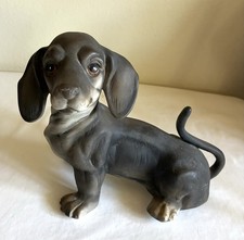 Vintage 1980's Ceramic Dachshund Dog Figurine MUSIC BOX MSR Imports 7