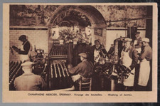 ANTIQUE CHAMPAGNE MERCIER EPERNAY FACTORY WASHING OF BOTTLES ADVERTISING PC picture