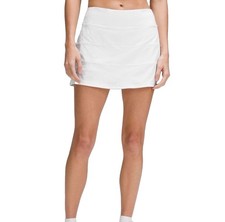 Lululemon Pace Rival Mid-Rise Skirt Long White Size 6 Tall Skort New With Tags picture