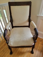 Two 19th Century Antique Carved Arm Chairs picture