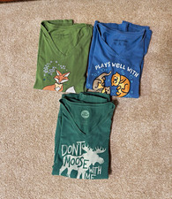 Life is Good Women’s XL Cotton Knit V-Neck Long Sleeve Animal Graphic Tee Lot 3 picture