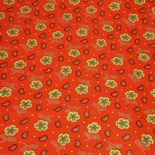 Vintage Calico AOP Floral & Paisley Fabric-2 1/3 Yds-1970-Cotton-Quilting-Clover picture