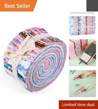 Machine Washable 40-Piece Jelly Roll Fabric - Flawless for Patchwork Designs picture