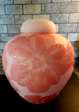 Fenton Art Glass Kelsey Bomkamp Cameo Poinsettia Ginger Jar LE #276/450 5302 HT picture