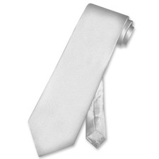 Biagio 100% SILK NeckTie Solid SILVER GREY Color Mens Gray Neck Tie picture