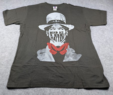 Vintage Mad Hatter Shirt Mens M Black Graphic Tee Deadstock Y2K T-Shirt 10/6 picture