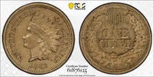 1863 Indian Head Cent ~ Copper Nickel ~ PCGS AU58 ~ Gold Shield ~  picture