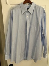 Club Room Regular Fit Button Up Shirt. 19 37/38 Tall. Blue. picture