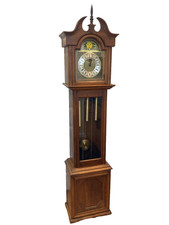 Daneker Grandmother's Clock Williamsburg Model Westminster Chimes Cherry Case picture