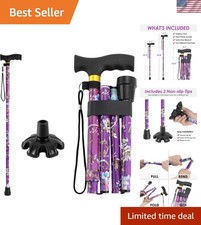 Versatile 5-Level Adjustable Folding Cane with Comfortable T-Handle Design picture