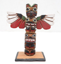 Northwest Coast Totem Pole Signed Frank Williams 6.5