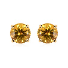 LUXORO AAA Heliodor 1.60 ctw Solitaire Stud Earrings in 10K Yellow Gold picture