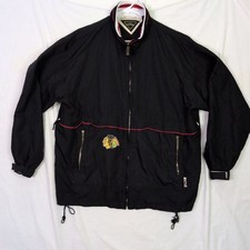 VTG Chicago Blackhawks Zip Jacket Coat Mens XL NHL Rival Hockey picture