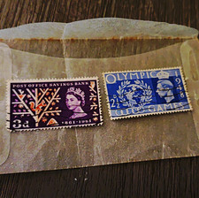 Great Britain Elizabeth II Used Stamps 3d Savings Bank & 2½d Olympics picture