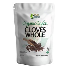 True Organic Ceylon Cloves Whole, 1 lb, Premium Grade, USDA Organic & Kosher Cer picture
