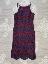 New Look Art Deco 1920s/30s Style Lacey Strappy Party Dress (Pink/Navy) 10 picture