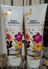Bath And Body Works Honey Wildflower Body Cream Lot 2- 8oz Each. picture