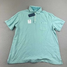 Izod Saltwater Polo Shirt Mens Large Blue Rleaxed Lightweight Short Sleeves NWT picture