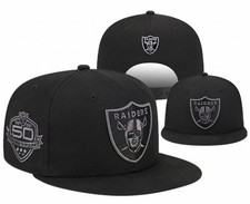 Las Vegas Raiders Black Snapback Hat 50th Anniversary Embroidered Logo Cap picture