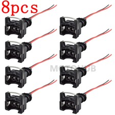 8 x Fuel Injector Connector Wiring Plugs Clips Fit EV1 OBD1 Pigtail Cut & Splice picture
