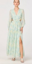 ASTR The Label Klarissa Dress NWOT S Seafoam Floral Cutout Balloon Sleeve Maxi picture