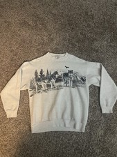 Vintage USA Nature Grey Wolf Heavyweight Sweatshirt Crewneck Size Men’s Xl picture